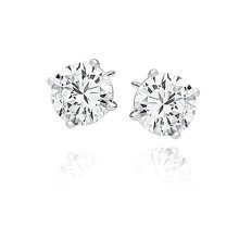 Kolczyki Charlotte srebrne rodowane z białą cyrkonią 8 mm