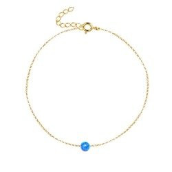 Bransoletka pozłacana z niebieskim opalem