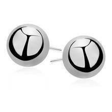 Kolczyki srebrne kulki wkrętki 10 mm