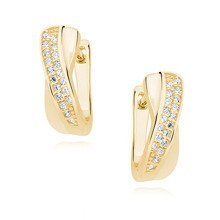 Srebrne kolczyki pr.925 pozłacane - cyrkonia biała