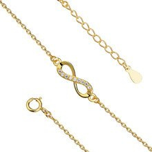 Bransoletka nieskończoność z cyrkoniami klasyczna pozłacana pr.925