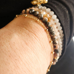 Bransoletka pozłacana ankier z kuleczkami