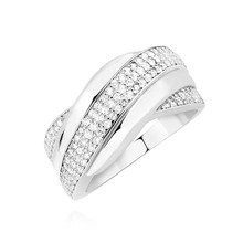 Srebrny pierścionek pr.925 z białą cyrkonią