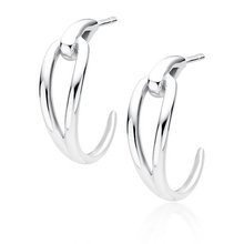 Kolczyki srebrne eleganckie otwarte kółka sztyfty