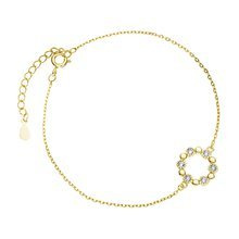 Srebrna pozłacana bransoletka pr.925 kwiatek z cyrkoniami