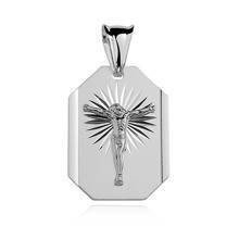 Srebrny diamentowany medalik pr.925 Jezus na krzyżu