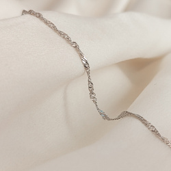 Łańcuszek srebrny rodowany splot singapur 1,2mm