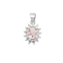 Srebrna zawieszka pr.925 elegancka różowa cyrkonia - karmazycja