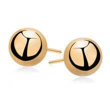 Kolczyki pozłacane kulki wkrętki 8 mm