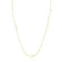 Naszyjnik pozłacany długi z sercami