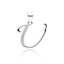 Zawieszka srebrna ozdobna literka U