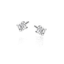Kolczyki Charlotte srebrne z białą cyrkonią 3 mm