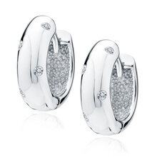 Srebrne kolczyki pr.925 kółka z białymi cyrkoniami