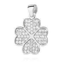 Srebrna zawieszka pr.925 Koniczyna z cyrkoniami