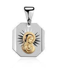 Medalik pozłacany minimalistyczny Matka Boska Madonna