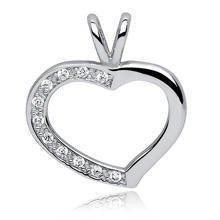 Zawieszka srebrna serce z cyrkoniami zaokrąglone
