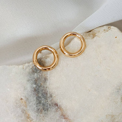 Kolczyki pozłacane małe kółka wkrętki gładkie