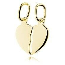 Zawieszka pozłacana łamane serce gładkie małe