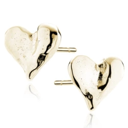 Srebrne pozłacane kolczyki pr.925 w kształcie serca
