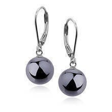 Srebrne kolczyki pr.925 kulki- hematyt