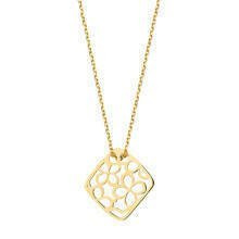 Srebrny naszyjnik pr.925 z ażurową zawieszką w kwiatki - pozłacany