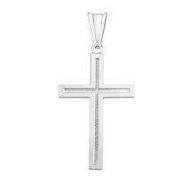 Krzyżyk srebrny diamentowany minimalistyczny i delikatny