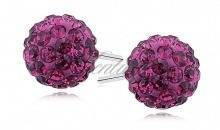 Kolczyki kulki 8mm fuksja
