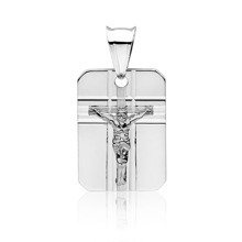 Srebrny diamentowany medalik pr.925 Jezus na krzyżu