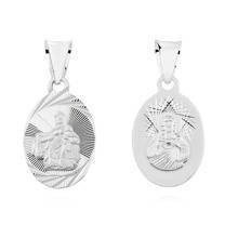 Srebrny medalik Jezus Matka / Boska Szkaplerzna