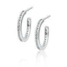 Kolczyki srebrne otwarte kółka z cyrkoniami