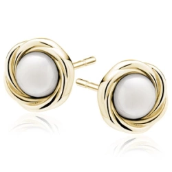 Kolczyki pozłacane wkrętki z perłą