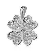 Srebrna zawieszka pr.925 Koniczyna z cyrkoniami