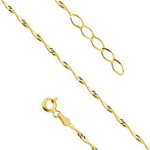 Srebrna pozłacana bransoletka na nogę singapur pr.925