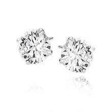 Kolczyki Charlotte srebrne z białą cyrkonią 10 mm