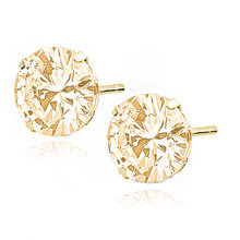 Kolczyki Diana pozłacane z szampańską cyrkonią 10 mm