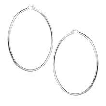 Kolczyki srebrne duże kółka polerowane na wysoki połysk srebro pr.925