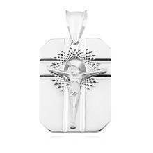 Srebrny diamentowany medalik pr.925 Jezus na krzyżu