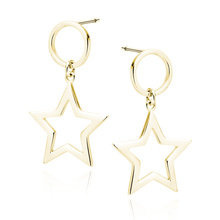 Srebrne pozłacane kolczyki pr.925 - gwiazdy