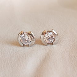 Srebrne kolczyki pr.925 biała cyrkonia