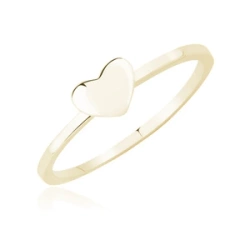 Pierścionek pozłacany minimalistyczny z serduszkiem