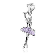 Srebrna zawieszka pr.925 baletnica z fioletowymi cyrkoniami