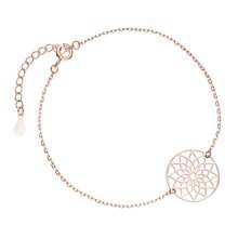 Srebrna pr.925 pozłacana bransoletka - mandala - różowe złoto