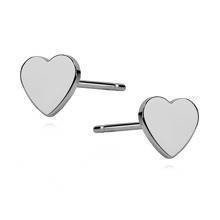 Kolczyki srebrne minimalistyczne serduszka wkrętki
