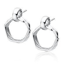 Kolczyki srebrne zawijane wiszące kółka