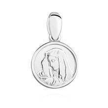 Srebrny klasyczny okrągły medalik Matka Boska Madonna