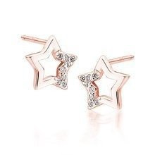 Srebrne pozłacane kolczyki pr. 925 gwiazdki z cyrkoniami