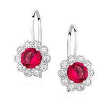 Srebrne kolczyki pr 925 Cyrkonia rubinowa