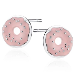 Kolczyki srebrne emaliowane donuty
