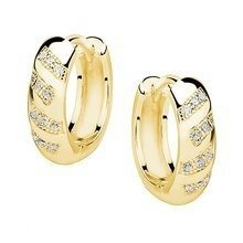 Kolczyki pozłacane małe kółka z wzorem z cyrkonii