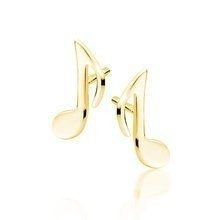 Kolczyki srebrne pr. 925 pozłacane nutka / nuta